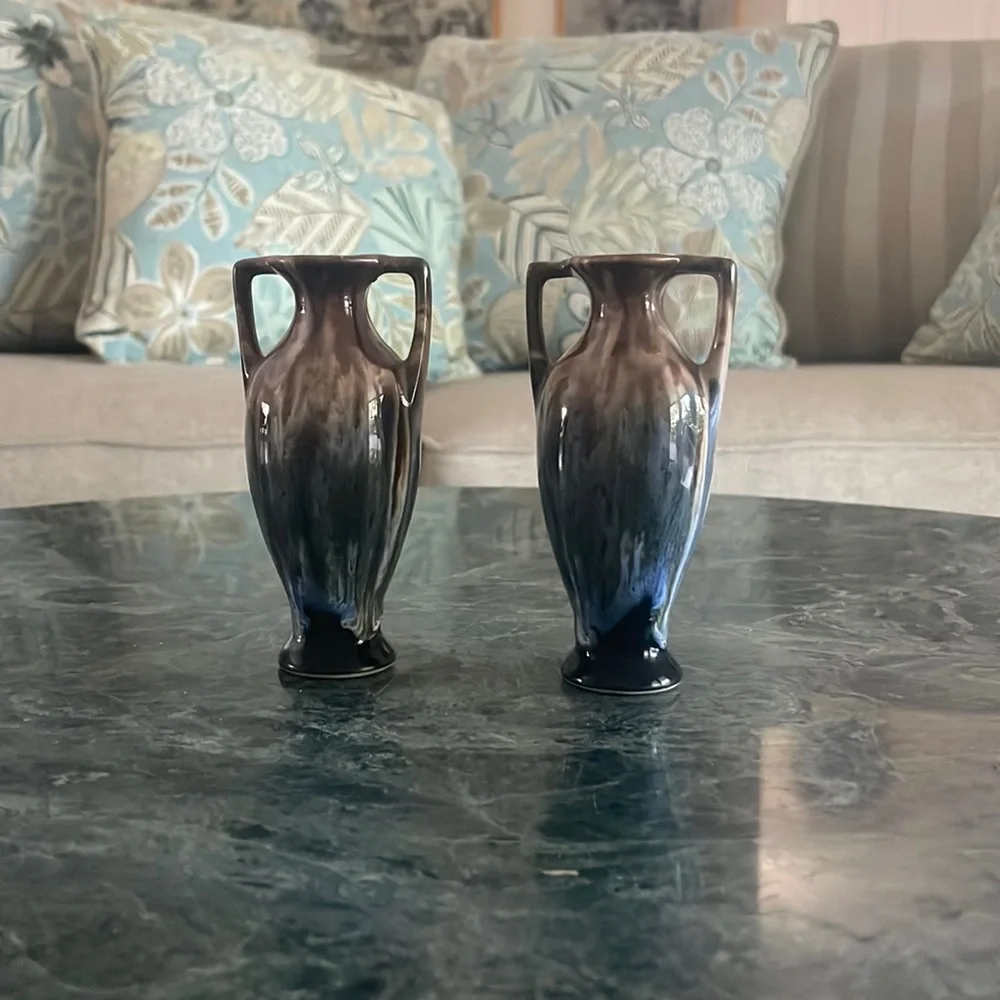 Mini Vases 4.5 Inches Tall Bluetvk. MiniBrown can hold diffuser sticks - Picture 1 of 10
